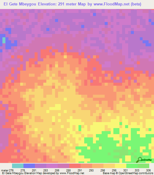 El Gete Mbeygou,Mauritania Elevation Map