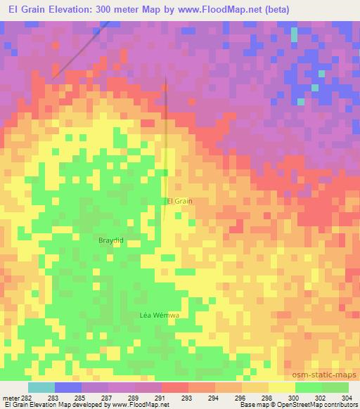 El Grain,Mauritania Elevation Map