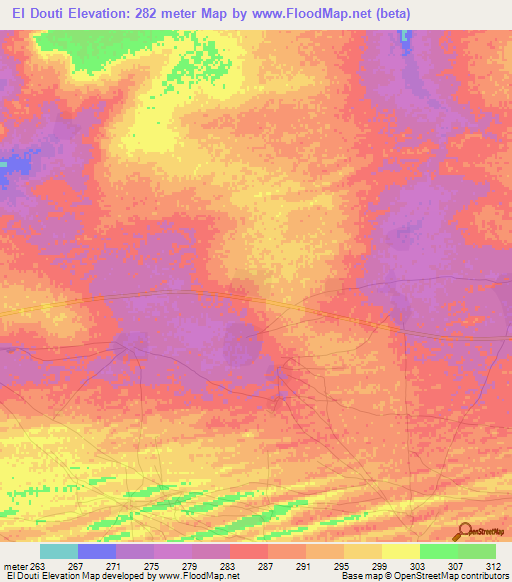 El Douti,Mauritania Elevation Map
