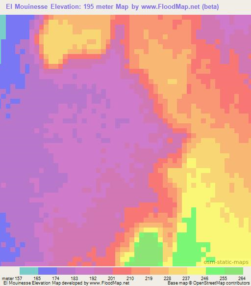 El Mouinesse,Mauritania Elevation Map