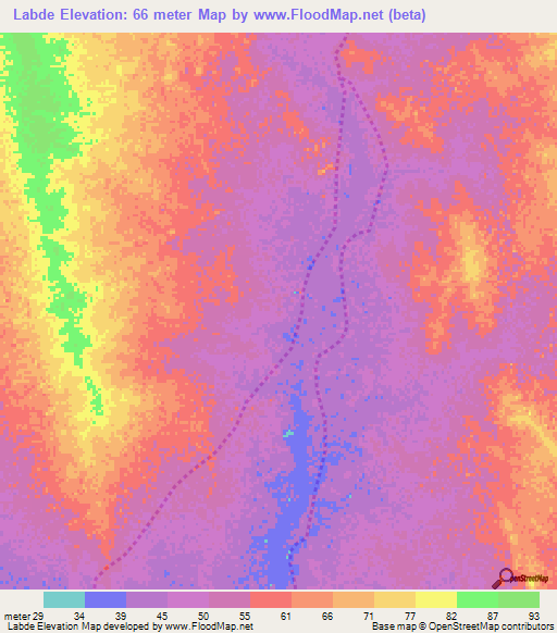 Labde,Mauritania Elevation Map