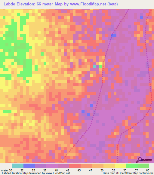 Labde,Mauritania Elevation Map