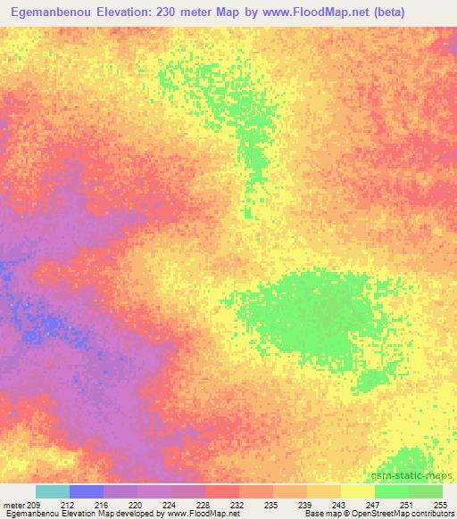 Egemanbenou,Mauritania Elevation Map
