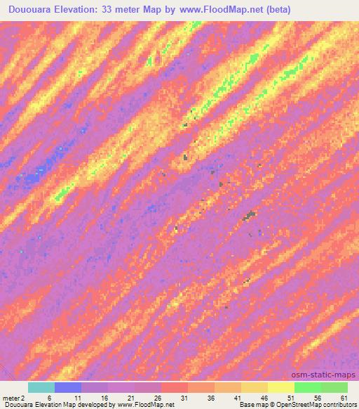 Dououara,Mauritania Elevation Map
