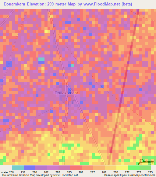Douamkara,Mali Elevation Map