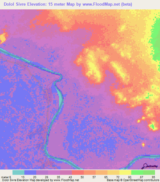 Dolol Sivre,Mauritania Elevation Map