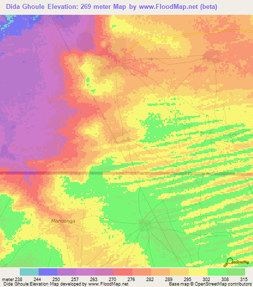 Dida Ghoule,Mauritania Elevation Map