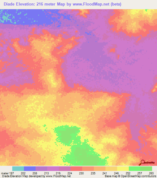 Diade,Mauritania Elevation Map