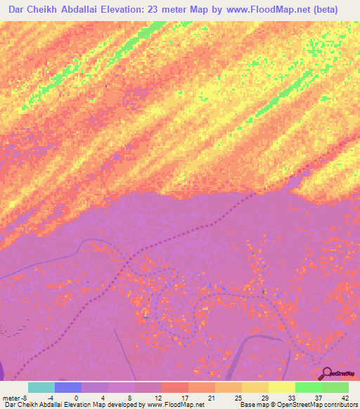 Dar Cheikh Abdallai,Mauritania Elevation Map