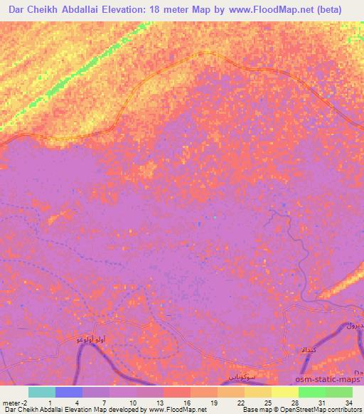 Dar Cheikh Abdallai,Mauritania Elevation Map
