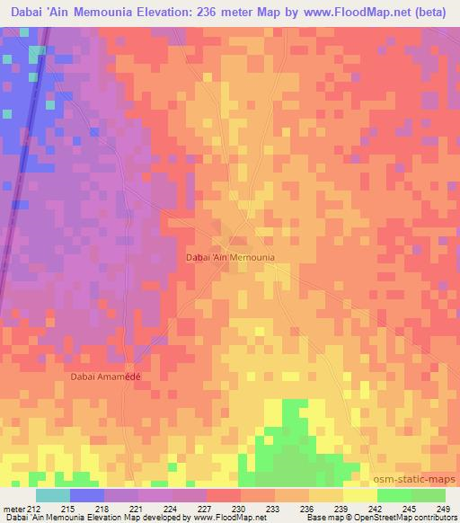 Dabai 'Ain Memounia,Mauritania Elevation Map