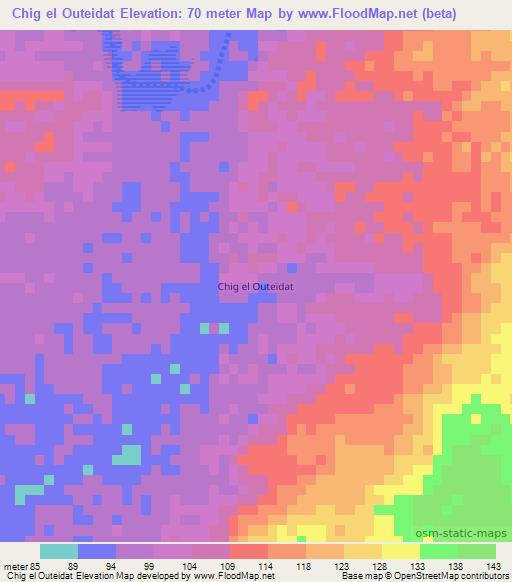 Chig el Outeidat,Mauritania Elevation Map