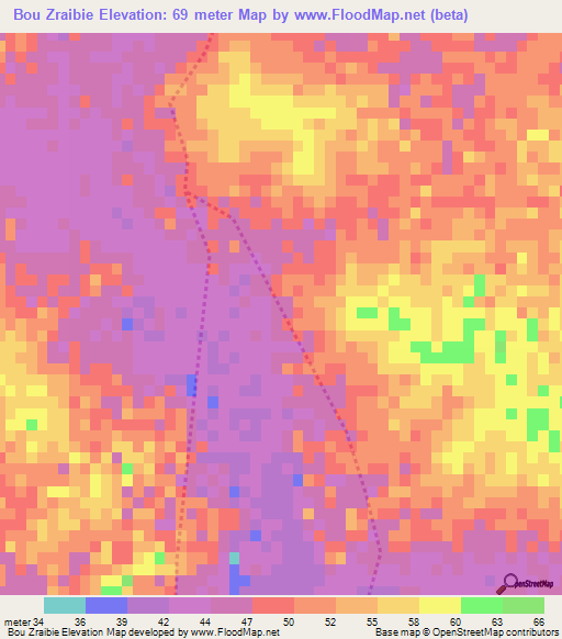 Bou Zraibie,Mauritania Elevation Map