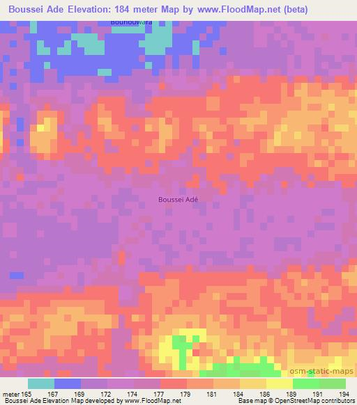 Boussei Ade,Mauritania Elevation Map