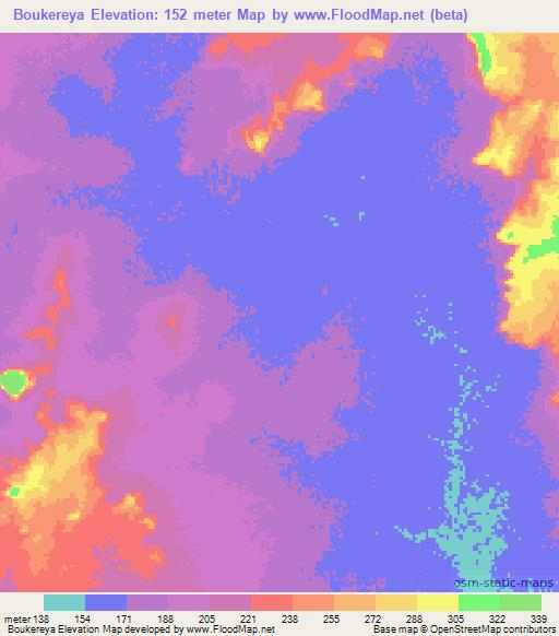 Boukereya,Mauritania Elevation Map
