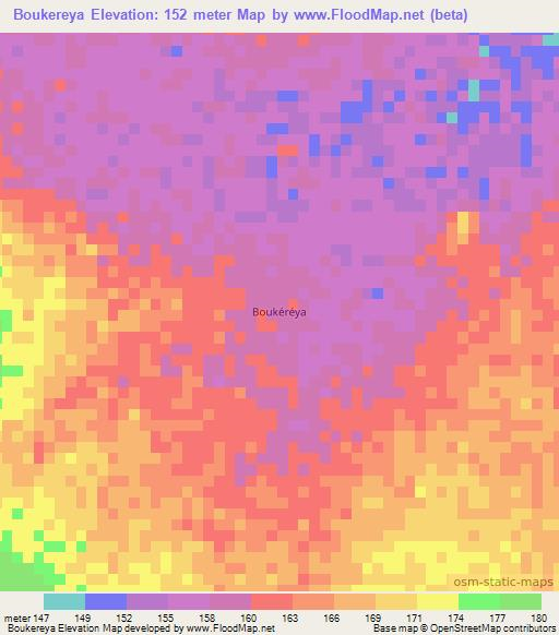 Boukereya,Mauritania Elevation Map