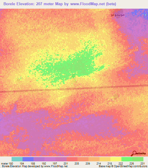 Borele,Mauritania Elevation Map