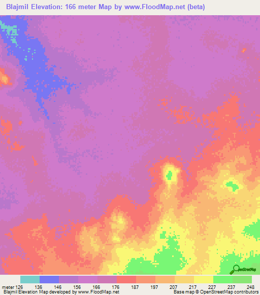Blajmil,Mauritania Elevation Map
