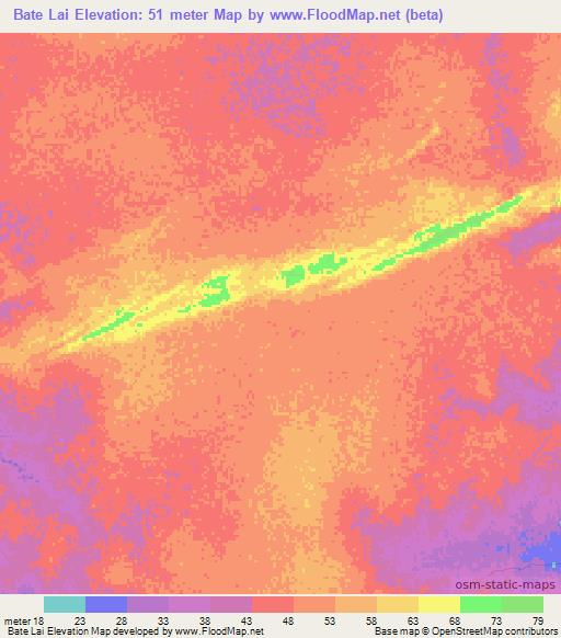 Bate Lai,Mauritania Elevation Map