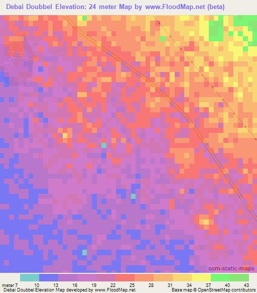Debai Doubbel,Mauritania Elevation Map