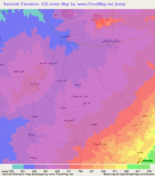 Karimah,Syria Elevation Map