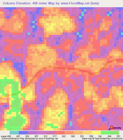 Zokoma,Gabon Elevation Map