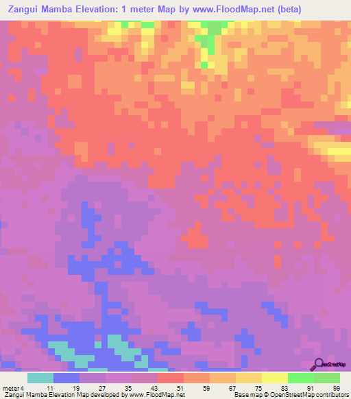 Zangui Mamba,Gabon Elevation Map