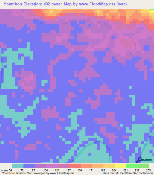 Youmbou,Gabon Elevation Map