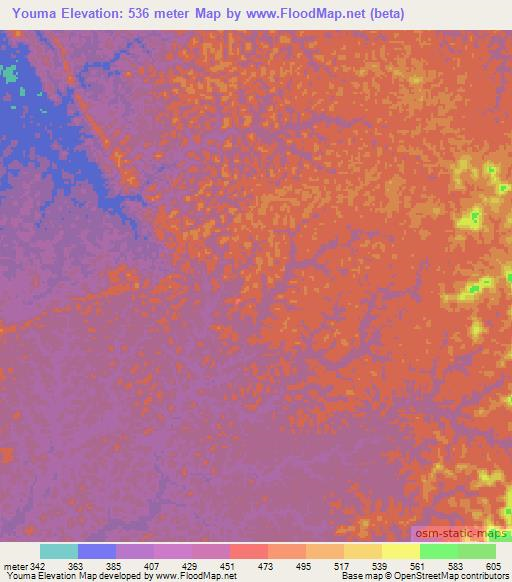 Youma,Gabon Elevation Map