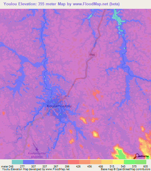 Youlou,Gabon Elevation Map