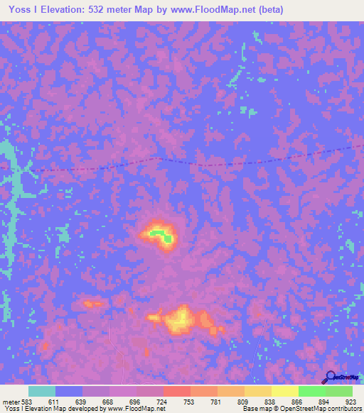 Yoss I,Gabon Elevation Map