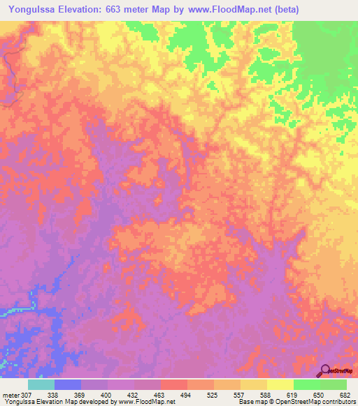 Yongulssa,Gabon Elevation Map