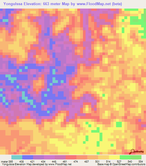 Yongulssa,Gabon Elevation Map