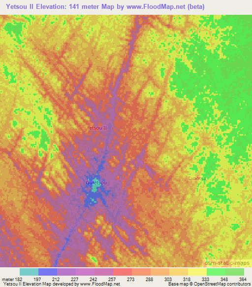 Yetsou II,Gabon Elevation Map