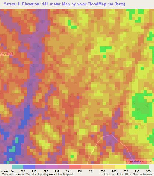 Yetsou II,Gabon Elevation Map