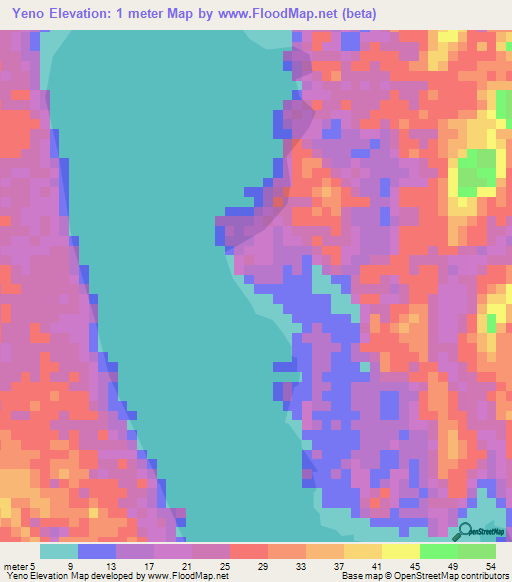 Yeno,Gabon Elevation Map