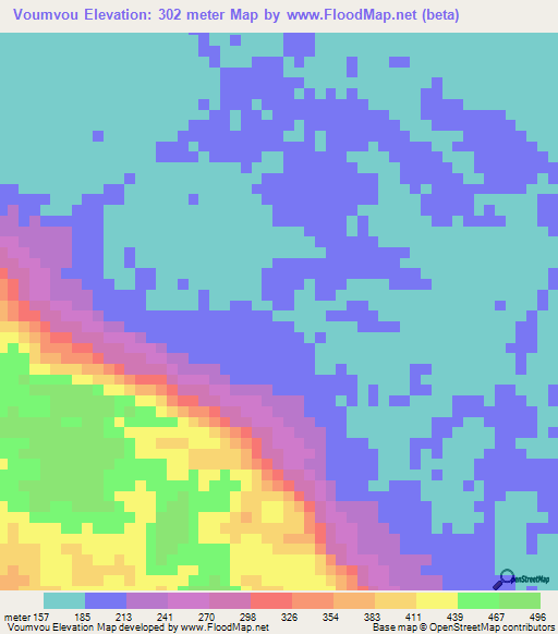 Voumvou,Gabon Elevation Map