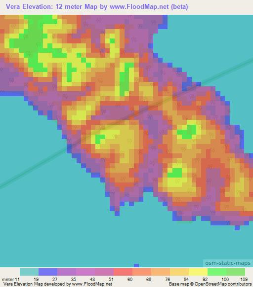 Vera,Gabon Elevation Map