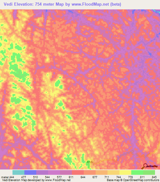 Vedi,Gabon Elevation Map