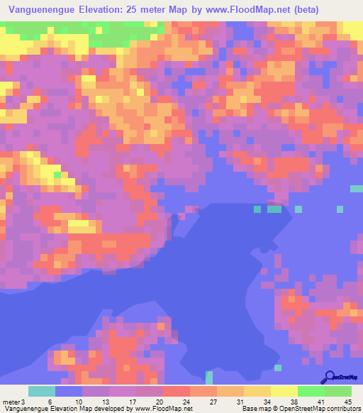 Vanguenengue,Gabon Elevation Map
