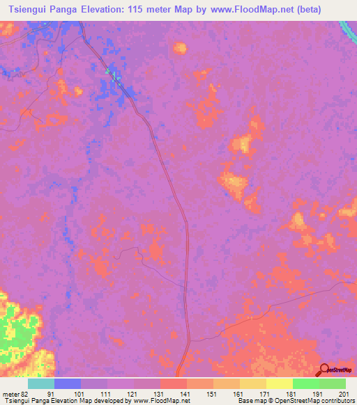 Tsiengui Panga,Gabon Elevation Map