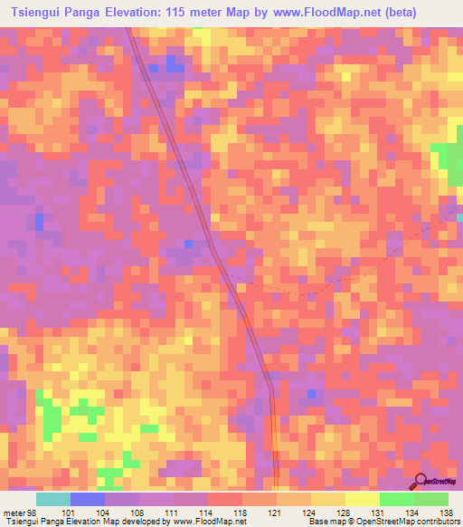 Tsiengui Panga,Gabon Elevation Map