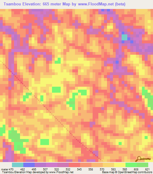 Tsambou,Gabon Elevation Map