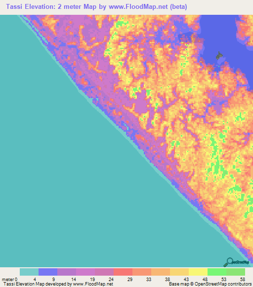 Tassi,Gabon Elevation Map