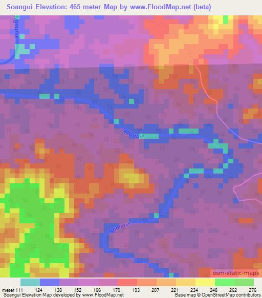 Soangui,Gabon Elevation Map