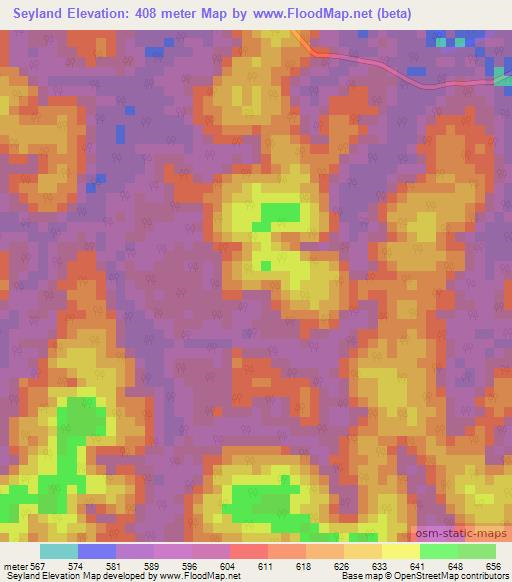Seyland,Gabon Elevation Map