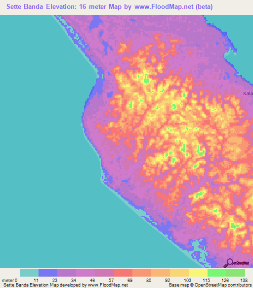 Sette Banda,Gabon Elevation Map