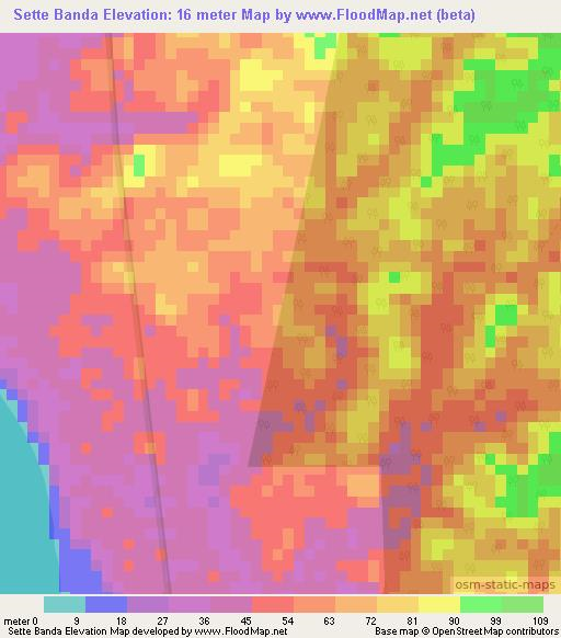 Sette Banda,Gabon Elevation Map