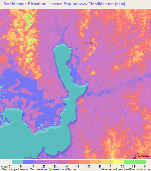 Sambinanga,Gabon Elevation Map