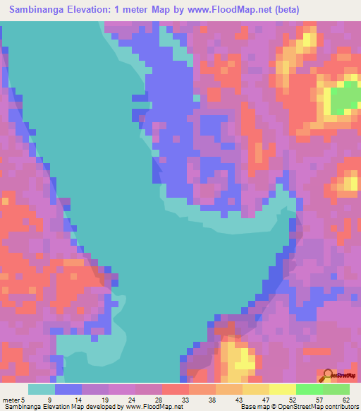 Sambinanga,Gabon Elevation Map